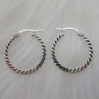 Boucles d'oreilles créoles tissées en argent sterling de 21 mm