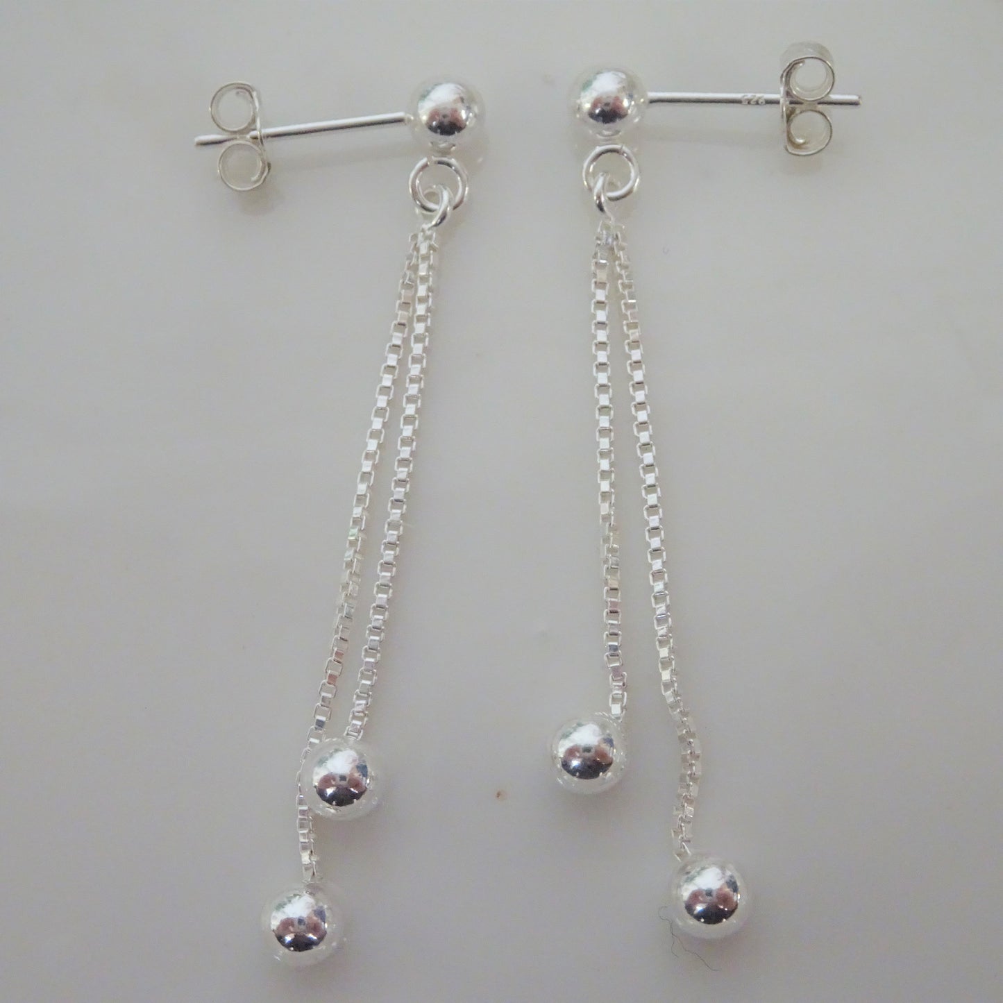 Boucles d'oreilles pendantes en argent sterling