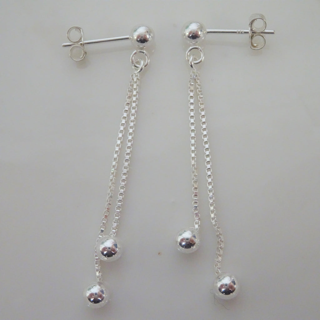 Boucles d'oreilles pendantes en argent sterling