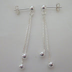 Boucles d'oreilles pendantes en argent sterling