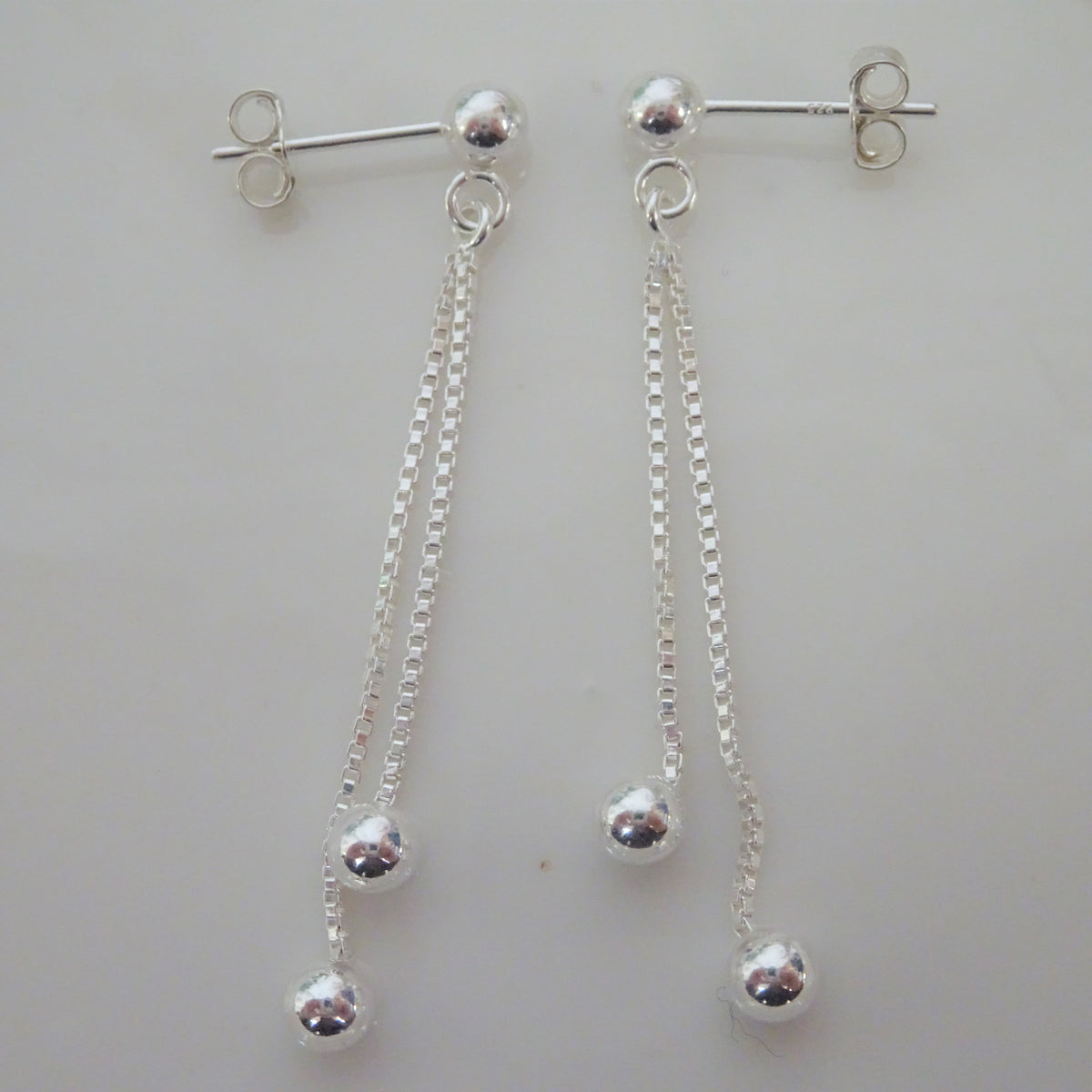 Boucles d'oreilles pendantes en argent sterling