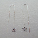 Boucles d'oreilles à enfiler en argent sterling avec étoile taille diamant