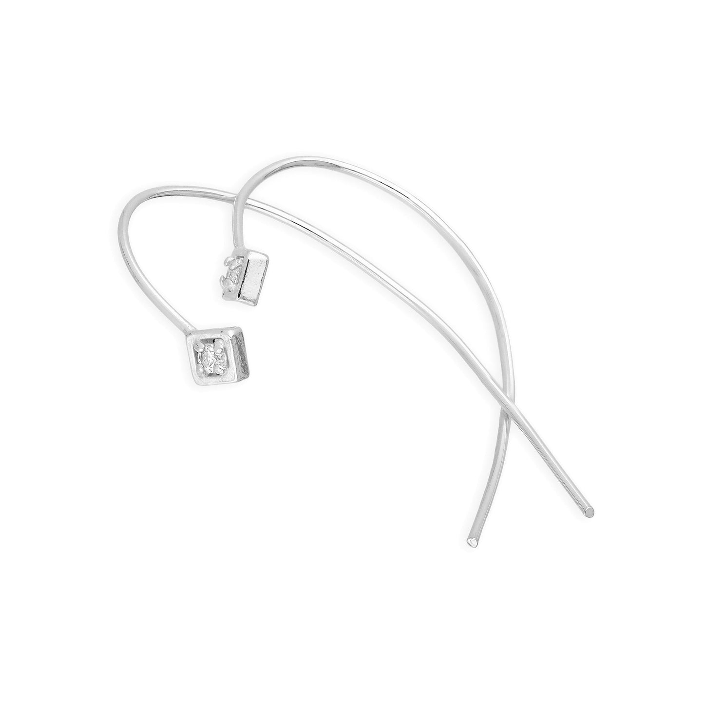 Boucles d'oreilles à enfiler en argent sterling et cristal CZ transparent