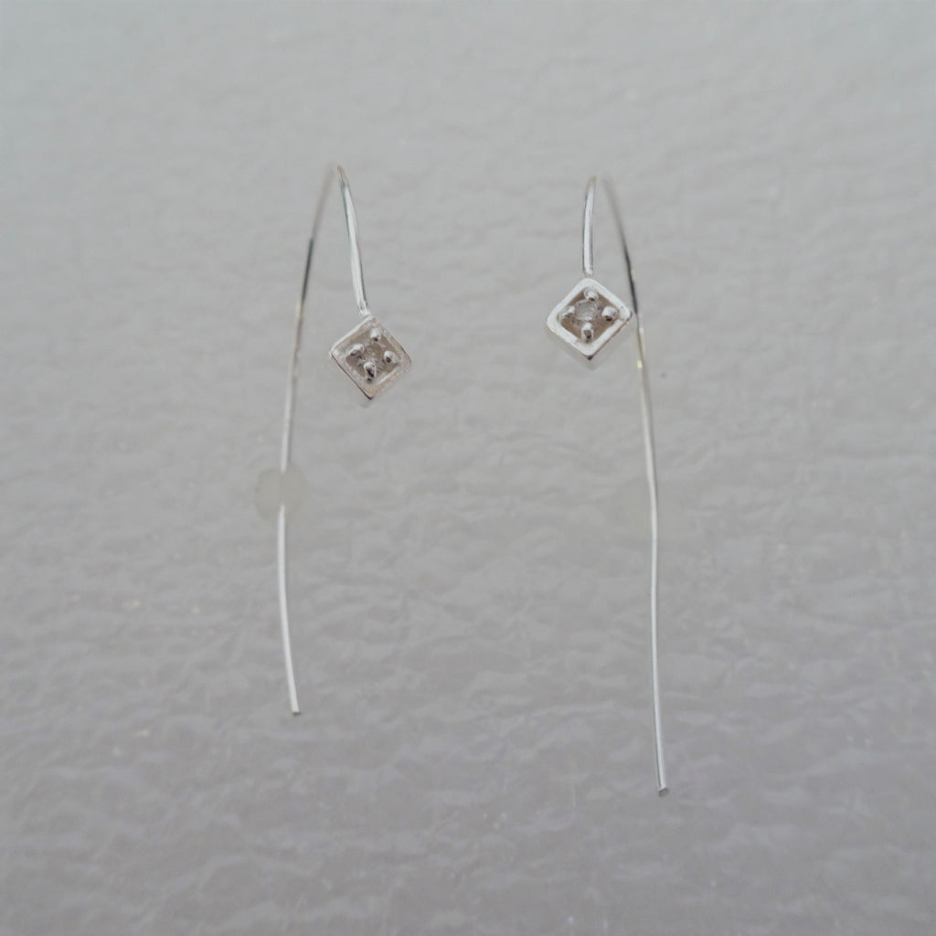 Boucles d'oreilles à enfiler en argent sterling et cristal CZ transparent