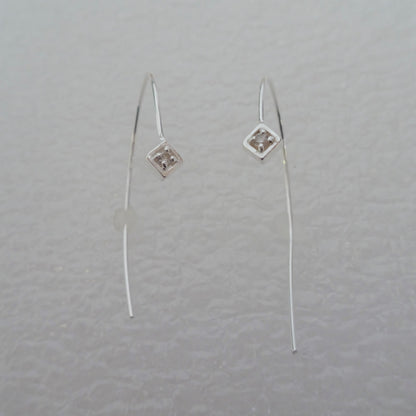 Boucles d'oreilles à enfiler en argent sterling et cristal CZ transparent