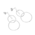 Boucles d'oreilles pendantes en argent sterling avec barre et créoles