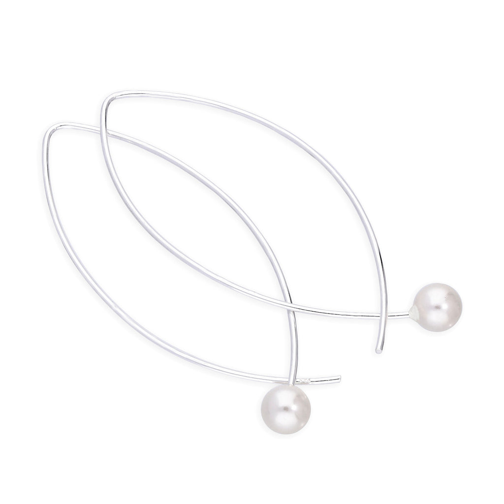 Boucles d'oreilles à boucle en argent sterling et perles