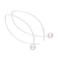 Boucles d'oreilles à boucle en argent sterling et perles