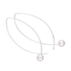 Boucles d'oreilles à boucle en argent sterling et perles