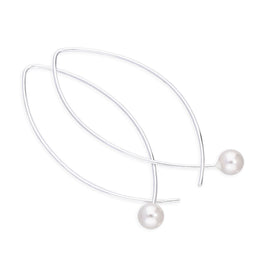 Boucles d'oreilles à boucle en argent sterling et perles