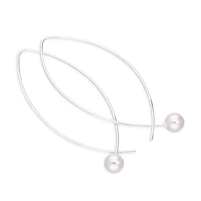 Boucles d'oreilles à boucle en argent sterling et perles