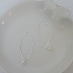 Boucles d'oreilles à boucle en argent sterling et perles