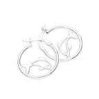 Boucles d'oreilles créoles en argent sterling avec dauphin
