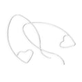 Boucles d'oreilles en argent sterling à boucle ouverte en forme de cœur
