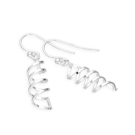 Boucles d'oreilles en argent sterling avec tire-bouchon et hameçon tourbillonnant