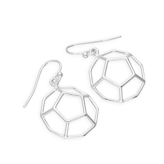 Grandes boucles d'oreilles en argent sterling avec hameçon ouvert en forme de 3D