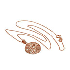 Collier avec pendentif en argent sterling plaqué or rose, taille diamant, motif tournesol, 35,6 à 81,3 cm
