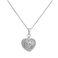 Pendentif cœur ouvrant avec petit cœur à l'intérieur en argent sterling, chaîne de 35 à 80 cm