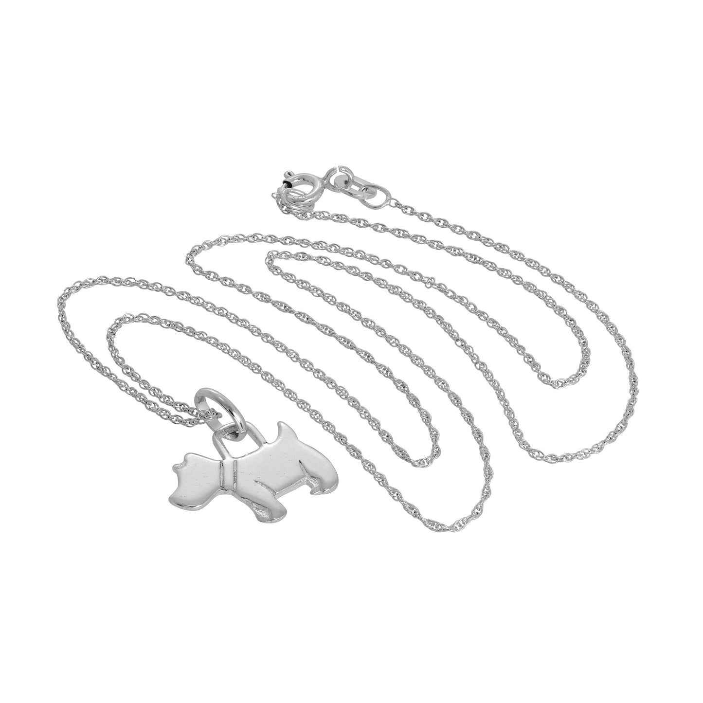 Collier avec pendentif chien écossais en argent sterling de 35 à 55 cm