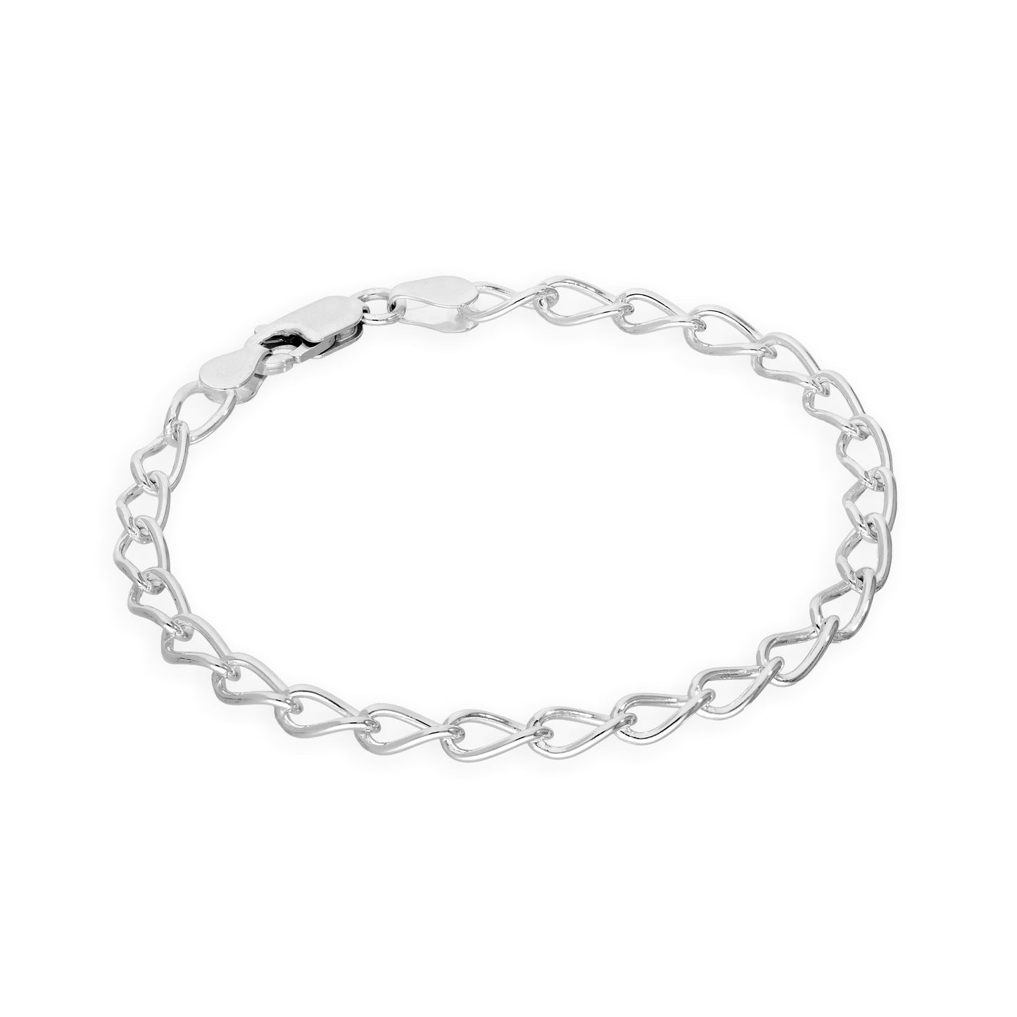 Bracelet à breloques ouvert en argent sterling de 4 mm, 15 à 20 cm