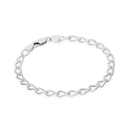Bracelet à breloques ouvert en argent sterling de 4 mm, 15 à 20 cm