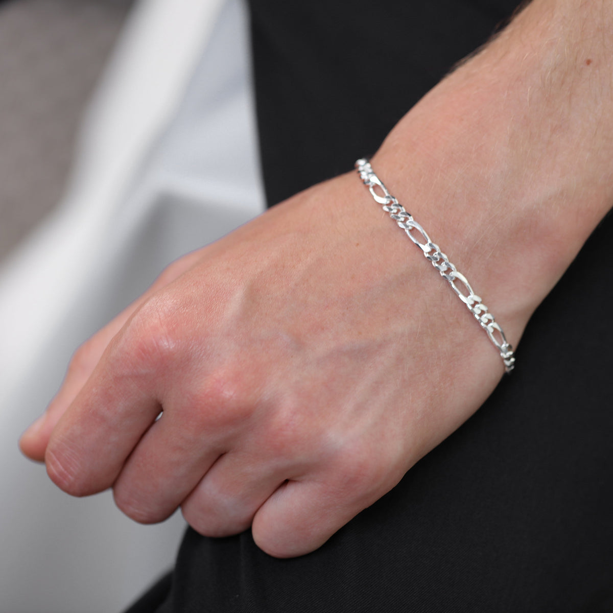 Bracelet gourmette ouvert en argent sterling taille diamant de 5 mm, 18 à 20 cm