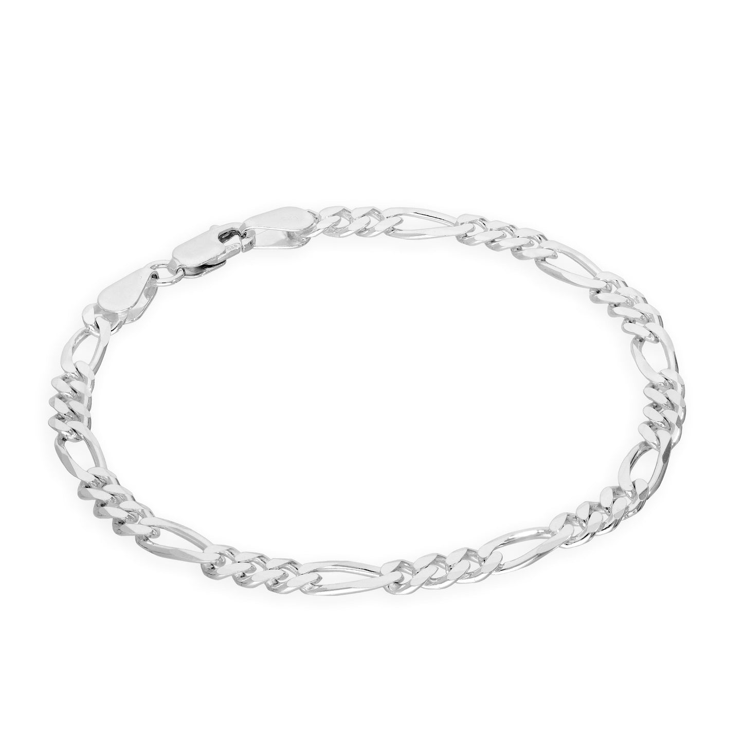 Bracelet gourmette ouvert en argent sterling taille diamant de 5 mm, 7 à 8 pouces