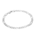 Bracelet gourmette ouvert en argent sterling taille diamant de 5 mm, 18 à 20 cm