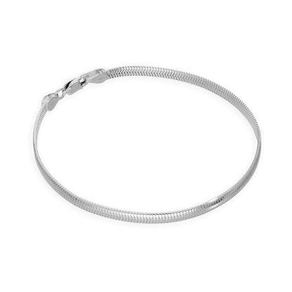 Bracelet compact plat en argent sterling de 20 cm