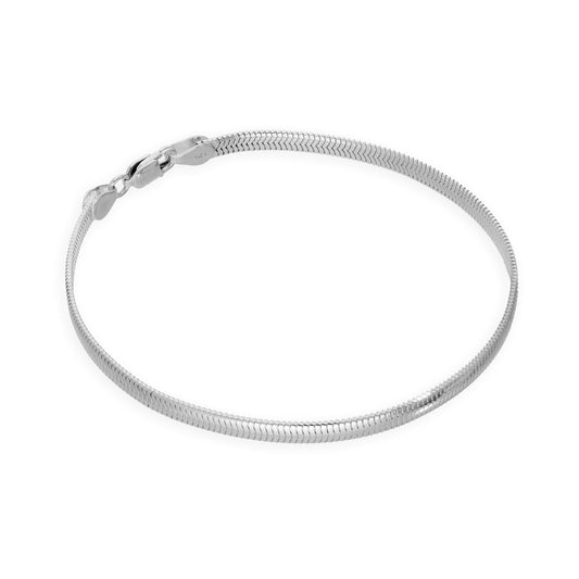 Bracelet compact plat en argent sterling de 20 cm