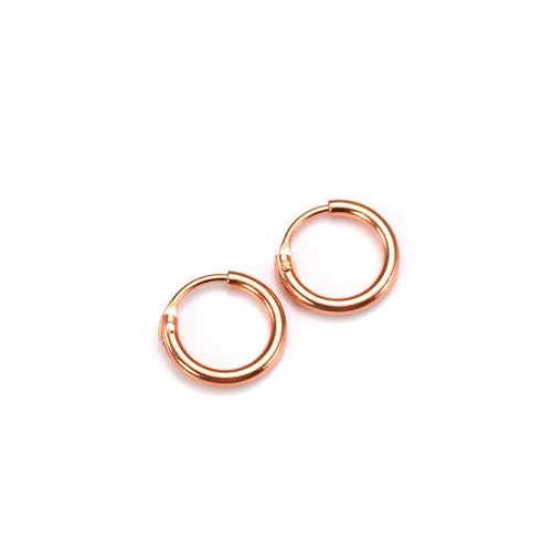 Créoles légères en argent sterling plaqué or rose de 8 à 35 mm