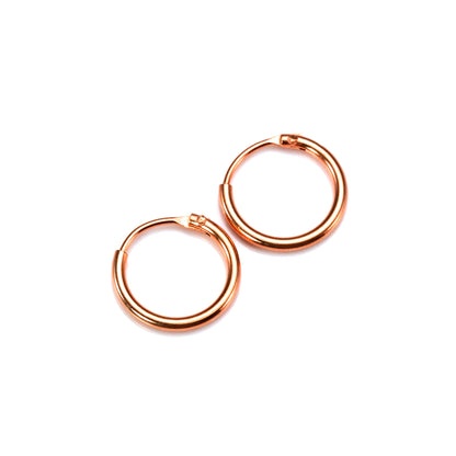 Créoles légères en argent sterling plaqué or rose de 8 à 35 mm