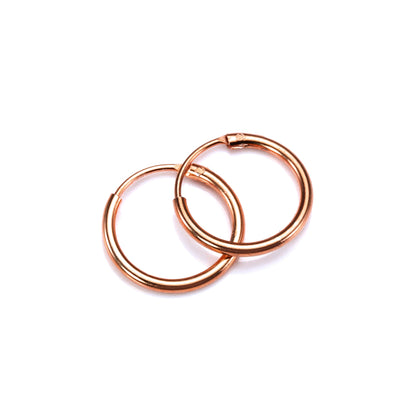 Créoles légères en argent sterling plaqué or rose de 8 à 35 mm