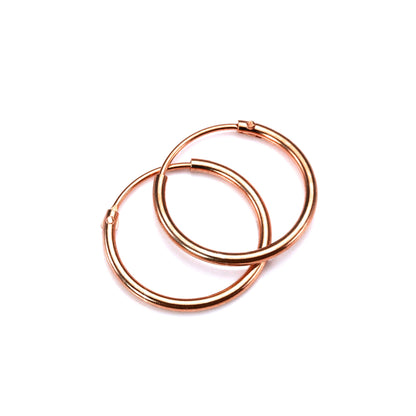 Créoles légères en argent sterling plaqué or rose de 8 à 35 mm