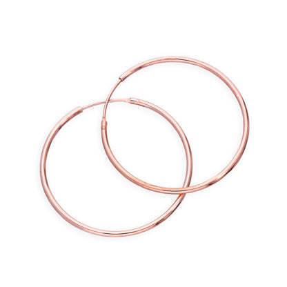 Créoles légères en argent sterling plaqué or rose de 8 à 35 mm