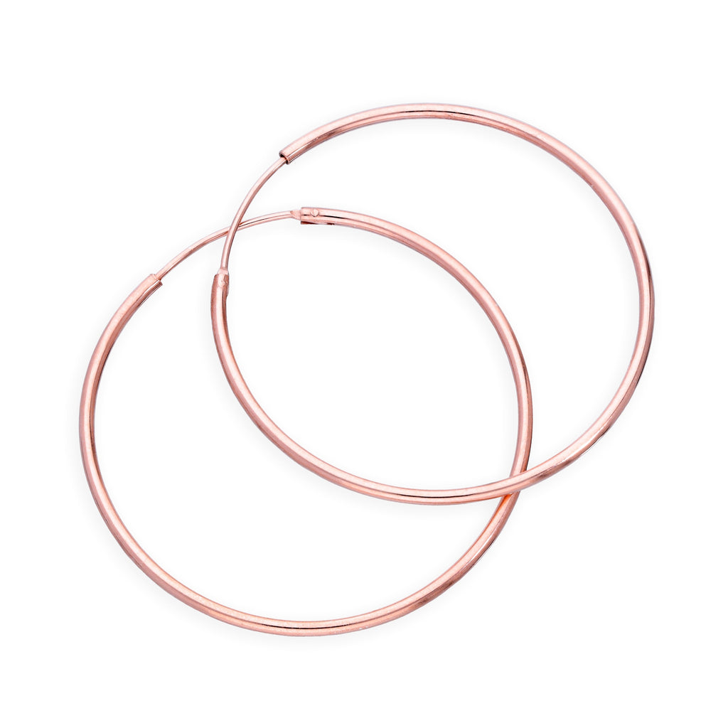 Créoles légères en argent sterling plaqué or rose de 8 à 35 mm