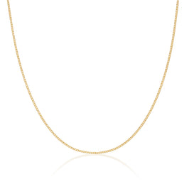 Chaîne gourmette en argent sterling plaqué or de 1 mm, 40 à 61 cm