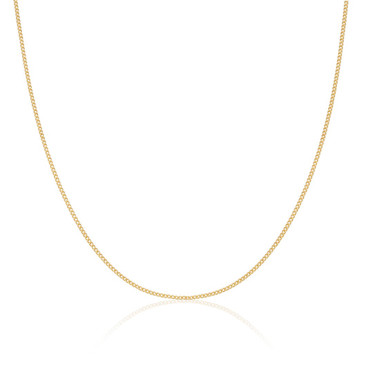 Chaîne gourmette en argent sterling plaqué or de 1 mm, 40 à 61 cm