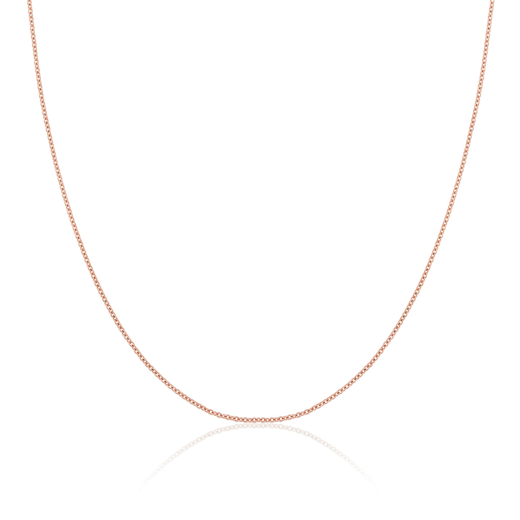 Chaîne Belcher en argent sterling plaqué or rose de 1 mm, 40 à 61 cm