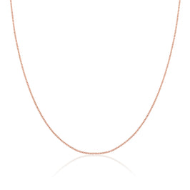 Chaîne Belcher en argent sterling plaqué or rose de 1 mm, 40 à 61 cm
