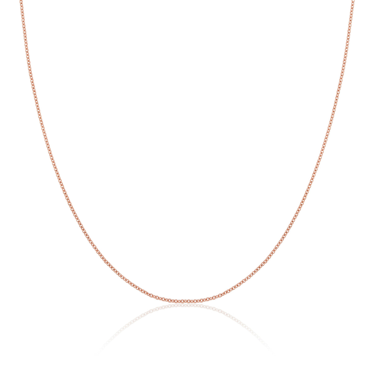 Chaîne Belcher en argent sterling plaqué or rose de 1 mm, 40 à 61 cm
