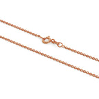 Chaîne Belcher en argent sterling plaqué or rose de 1 mm, 40 à 61 cm