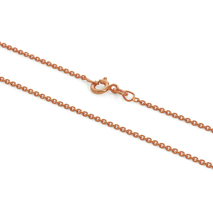 Chaîne Belcher en argent sterling plaqué or rose de 1 mm, 40 à 61 cm