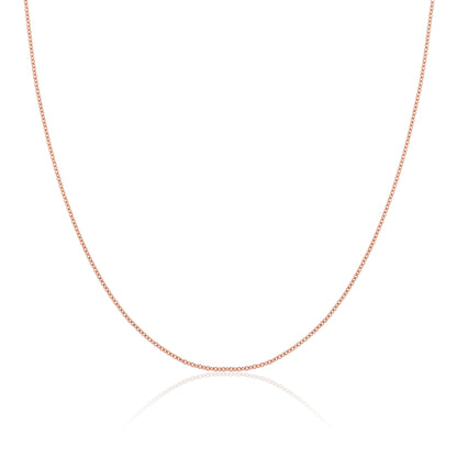 Chaîne Belcher en argent sterling plaqué or rose de 1 mm, 40 à 61 cm