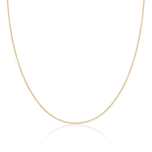 Chaîne câble en argent sterling plaqué or de 1 mm, 40 à 61 cm
