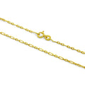 Chaîne Figaro arrondie en argent sterling plaqué or de 2 mm, 40 à 61 cm