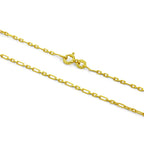Chaîne Figaro arrondie en argent sterling plaqué or de 2 mm, 40 à 61 cm