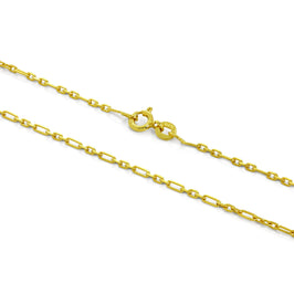 Chaîne Figaro arrondie en argent sterling plaqué or de 2 mm, 40 à 61 cm
