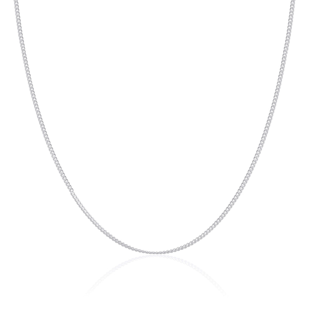 Chaîne gourmette en argent sterling de 2 mm, 40 à 61 cm