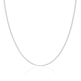 Chaîne gourmette en argent sterling de 2 mm, 40 à 61 cm